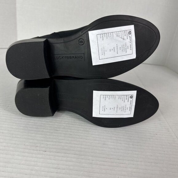 Lucky Brand Women's 6 Sebita Leather Ankle Strap Zip Bootie Black New/Sample - Picture 14 of 15